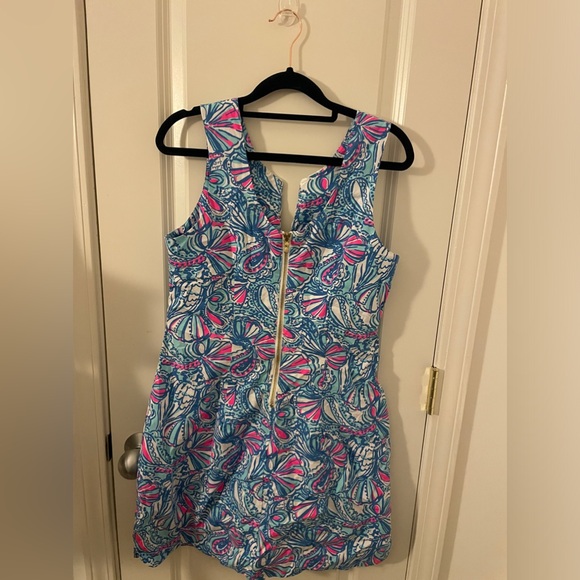 LILLY PULITZER x Target Shift DRESS 2 Blue Multicolored Lace Trim Sleeveless - Picture 2 of 5